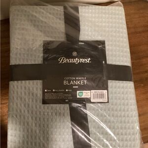 Cotton Waffle Blanket - Light Blue